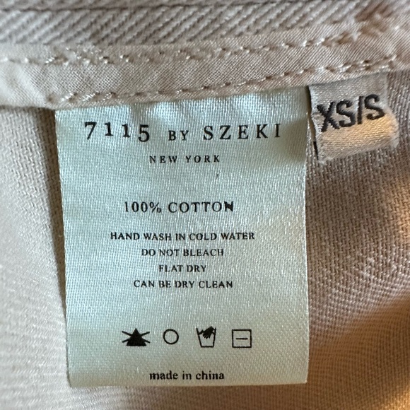 7115 by Szeki Pockets Long Coat, Sand Beige, XS/S, EUC - Picture 12 of 13